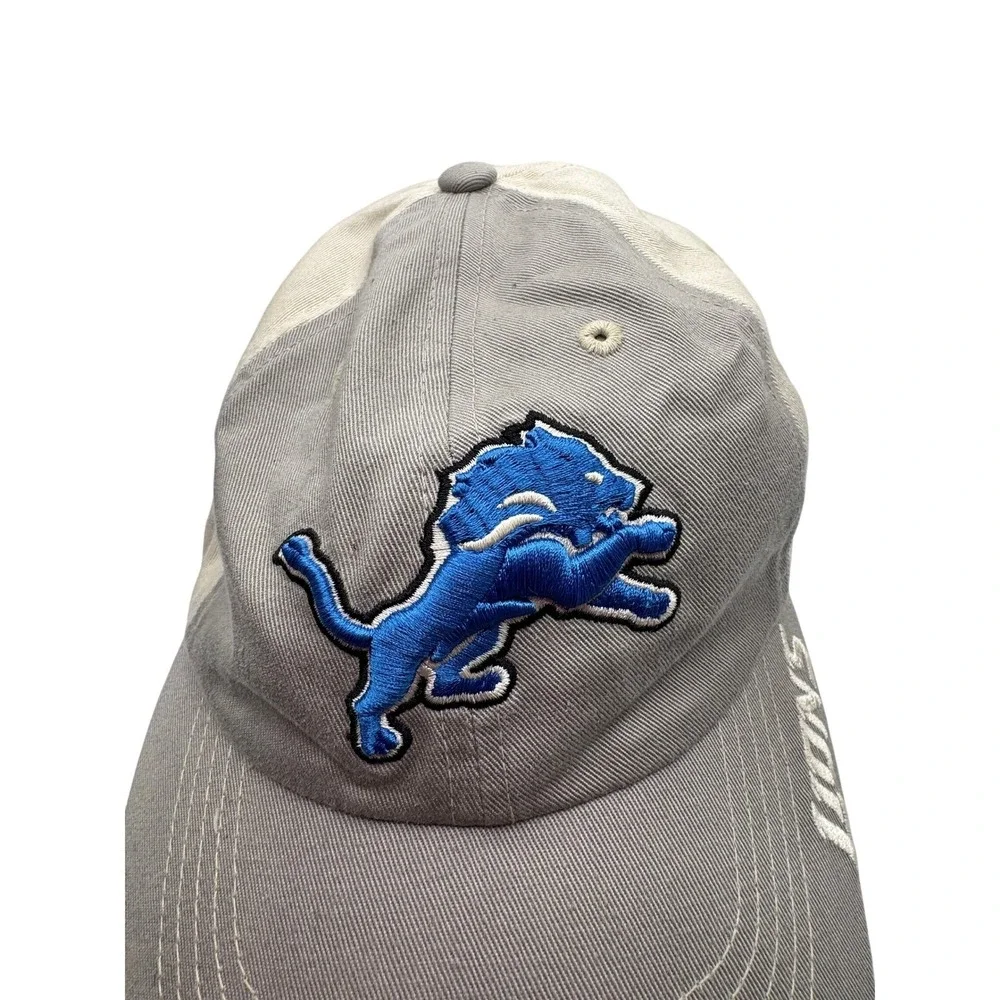 Detroit Lions NFL Team Apparel Hat Cap Adjustable Adult Gray Blue#933